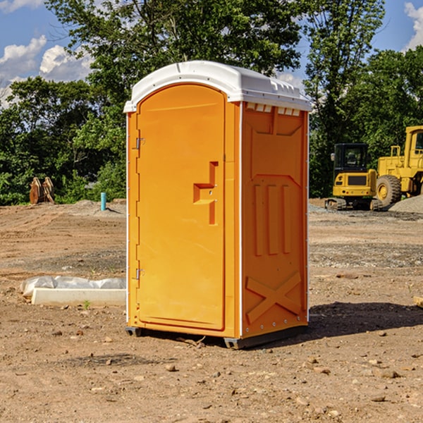 how often are the porta potties cleaned and serviced during a rental period in Portlandville